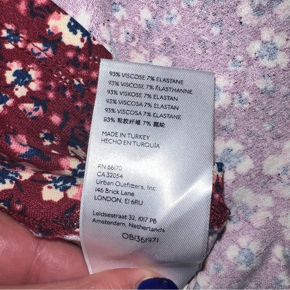 Free People Sweet Talker Floral 90s MinI Dress In Merlot - Picture 7 of 11